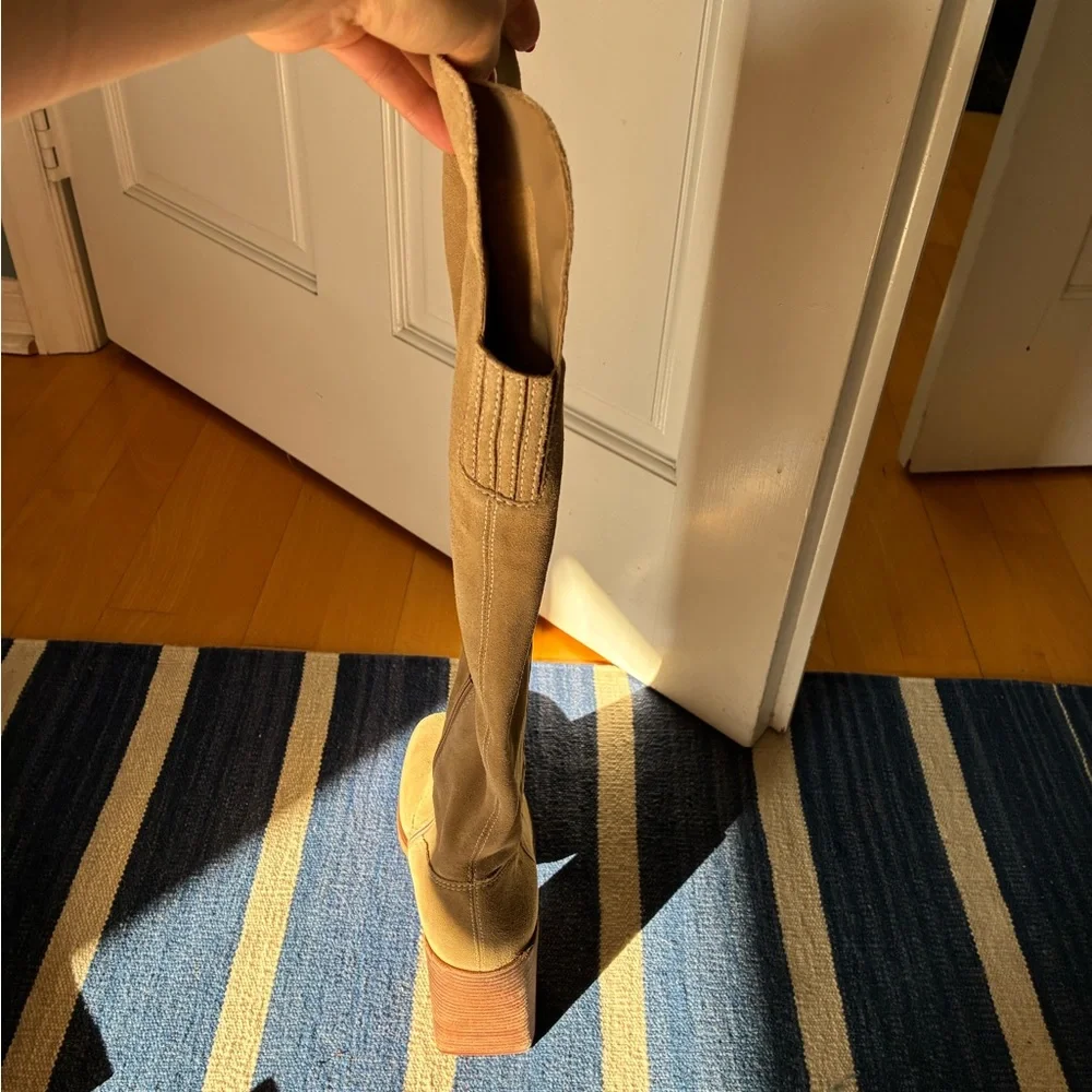 NWT Vince Camuto Eyana Beige Tan Suede Over-the-Knee Boots